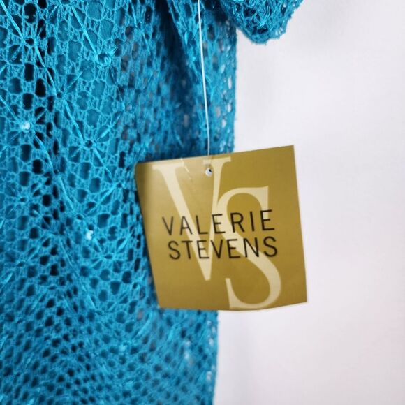 Valerie Stevens Top Turquoise Mesh Sequin Cover With Camisole Tank Size XL - Picture 12 of 12